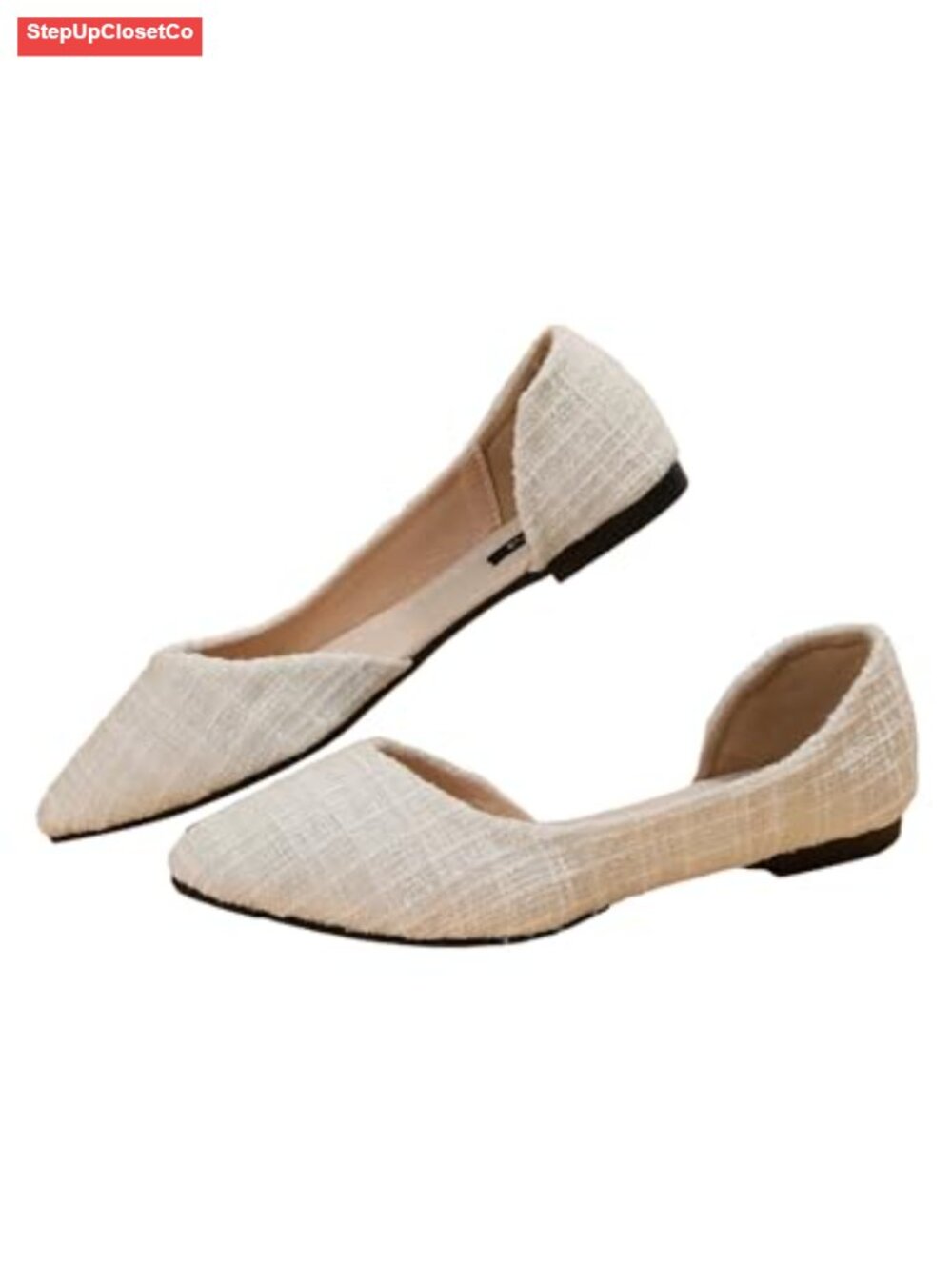 Women's Pointed Toe Ballet Flats Slip On Dressy Work Shoes Faux Leather